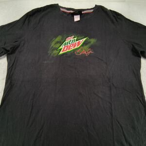 Chase Nascar Mtn Dew Graphic Short Sleeve Crew Neck Shirt Womens Size 2XL Black
